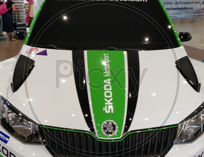 Skoda Fabia RS In an Auto Expo For Display
