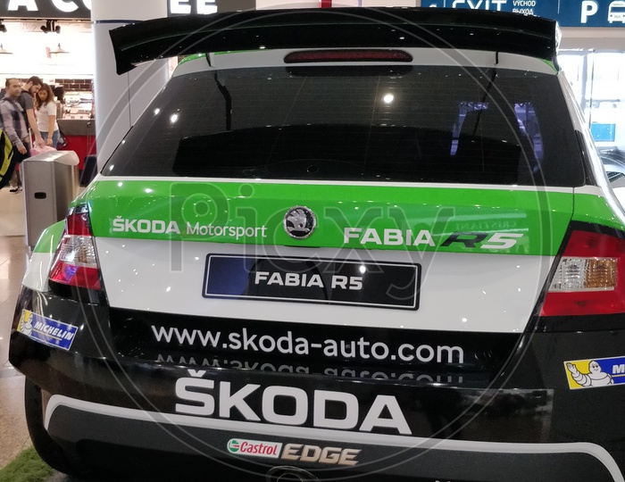 Skoda Fabia RS In an Auto Expo For Display