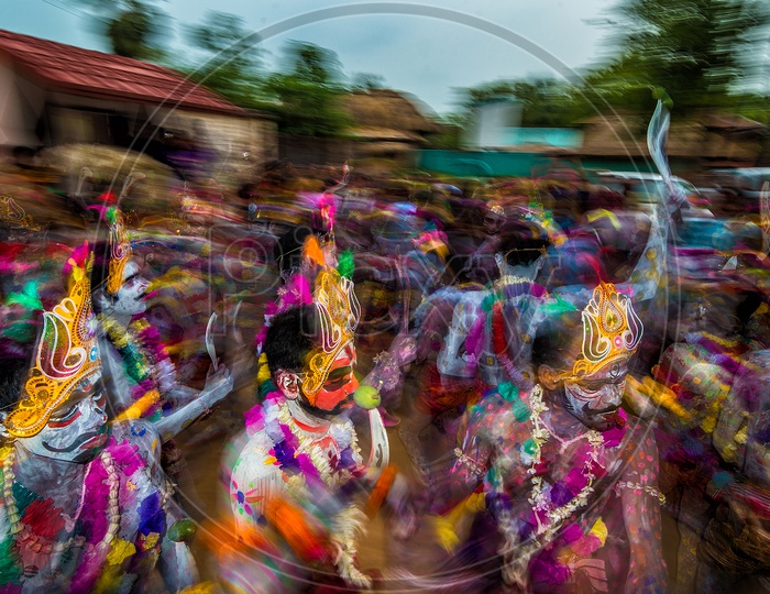 Colourful Hindu Gajan Dance