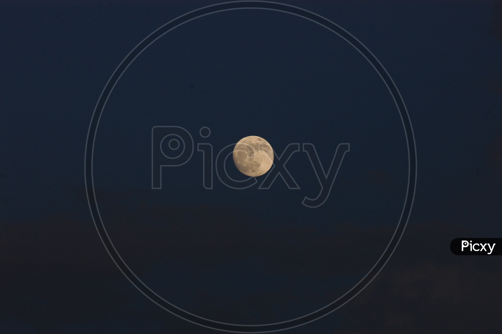 Bright Moon in Dark Sky Background