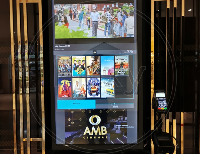 Digital LED Screen With Movie trailers Display At AMB Cinemas