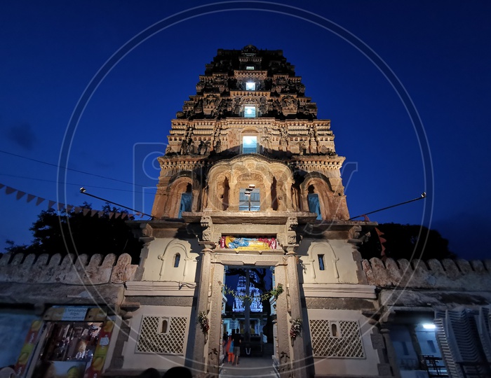 Ammapalle Temple Shrine With Blue Hour Sky Background