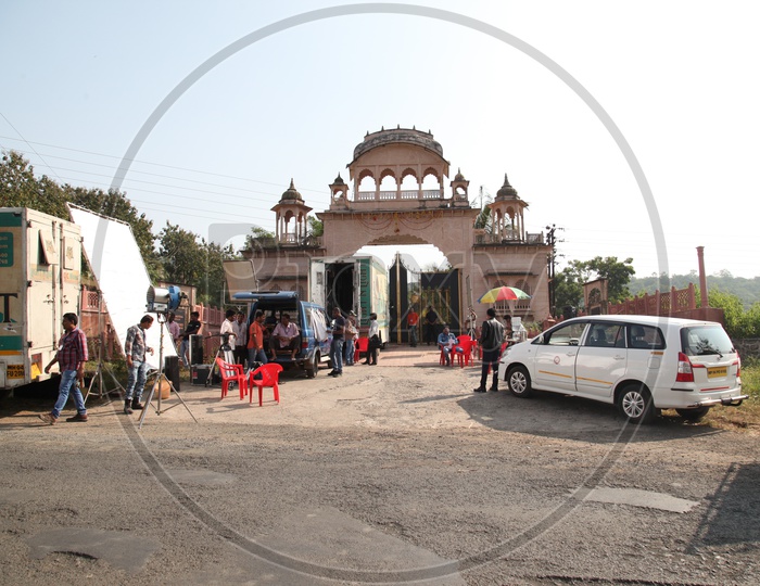 Movie Shooting At an Old Palace Entrance Arch