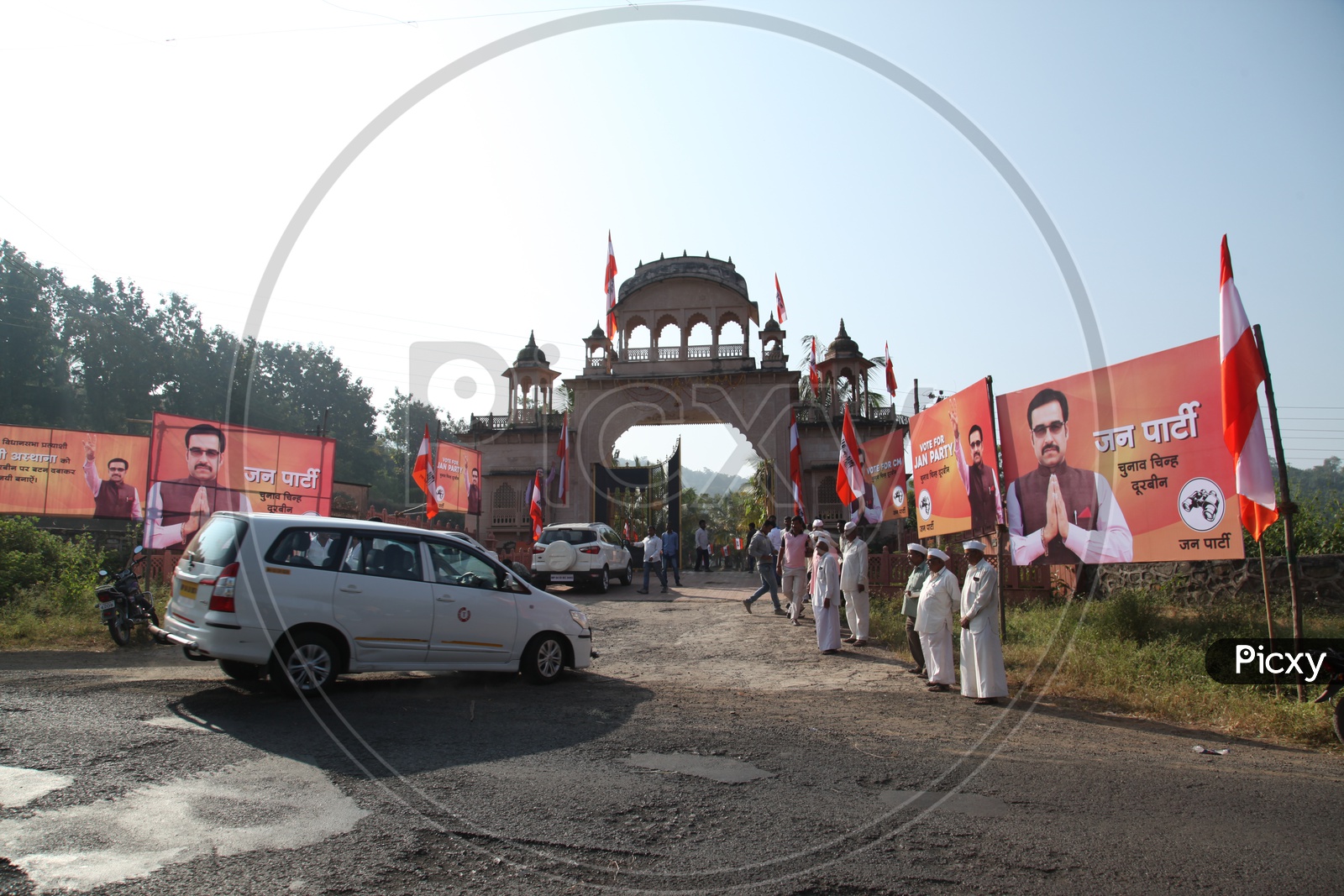 Political Leader Banners And Party Flags