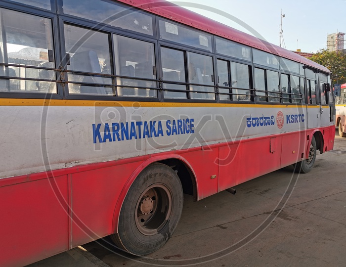 Karnataka RTC Buses in Bus Depot