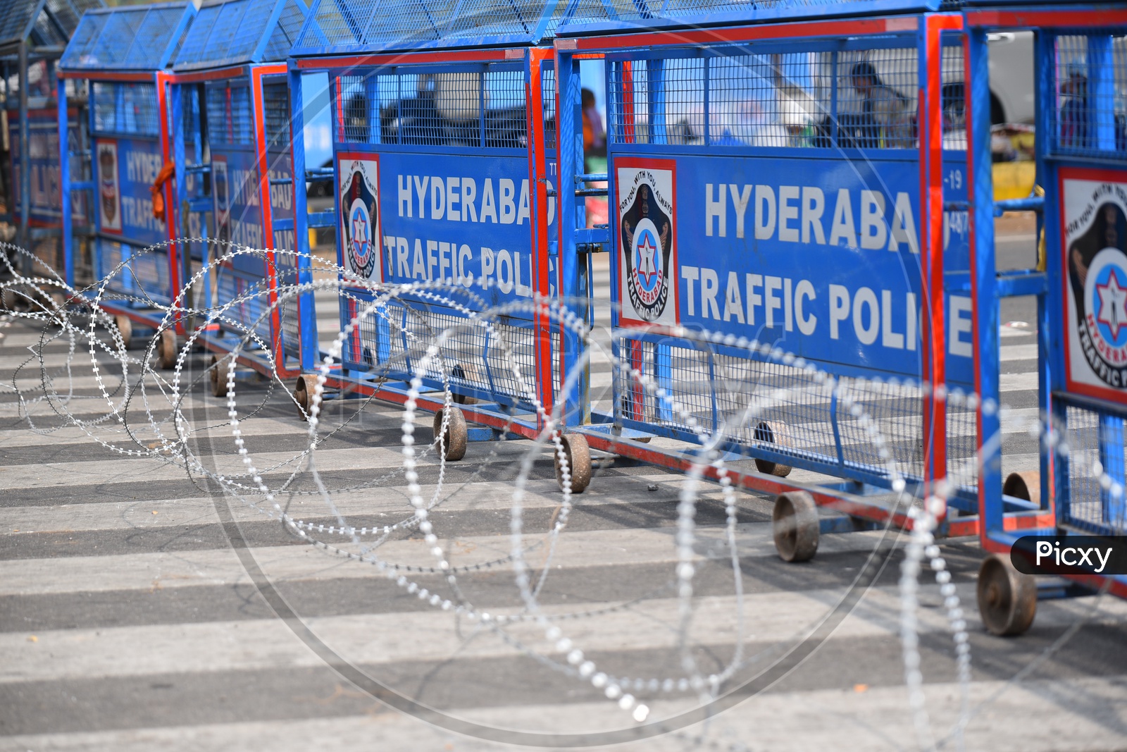 Road Closures With Barricades and Metal Fence At Lumbini Park , Teluguthalli Flyover And Roads Lead To  Tank bund  in the Wake Of TSRTC JAC , Congress And Other Political Parties Called For a Million March