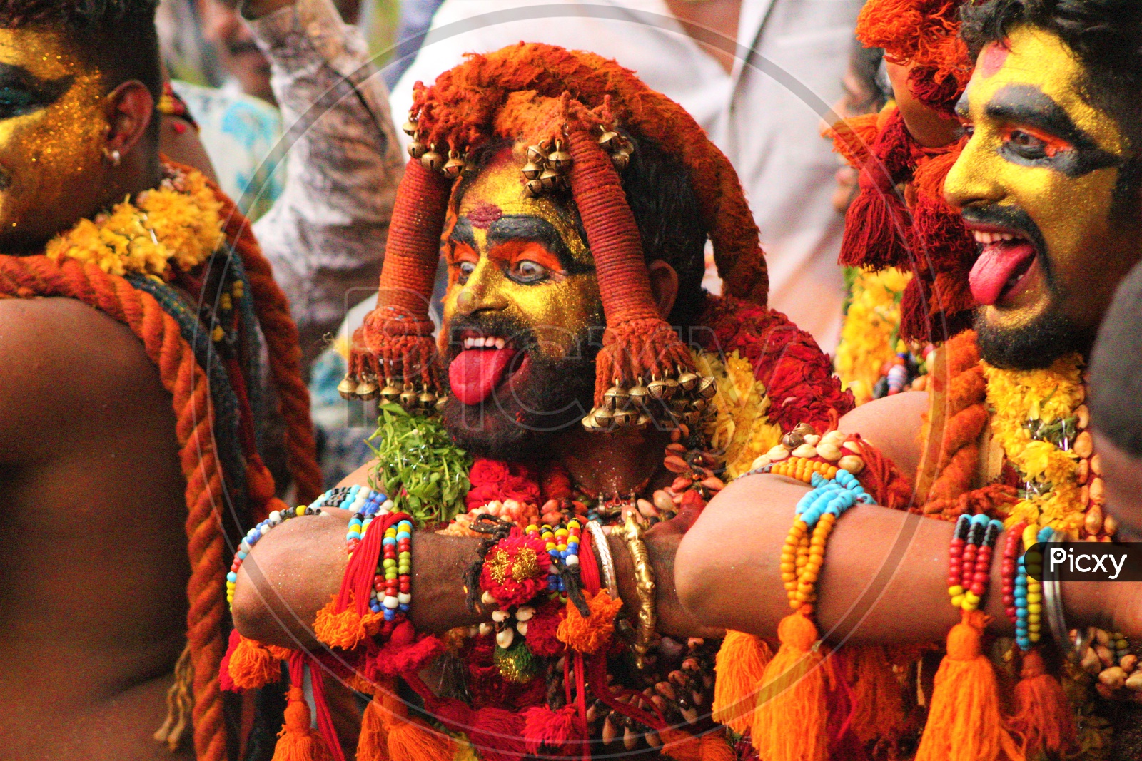Portrait Of Pothu Raju During Bonalu Celebrations in Hyderabad