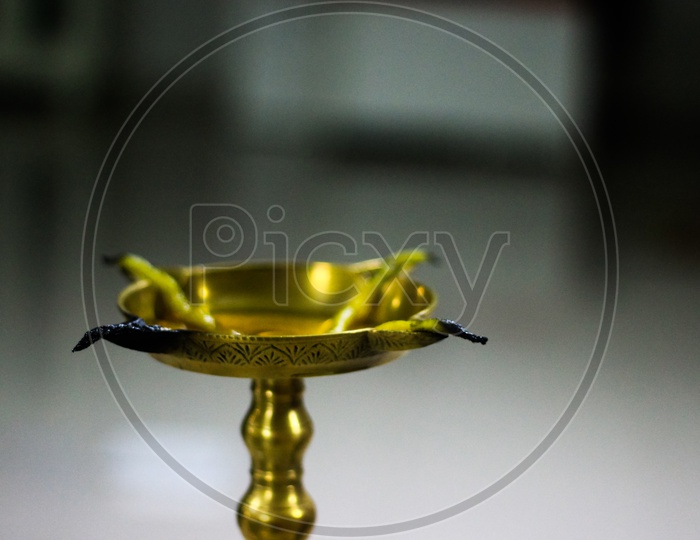 Oil Brass Lamp Ready To Be Lit For Inauguration Ceremony