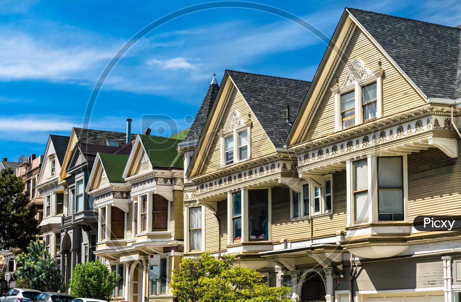 Traditional Victorian Houses In San Francisco, California
