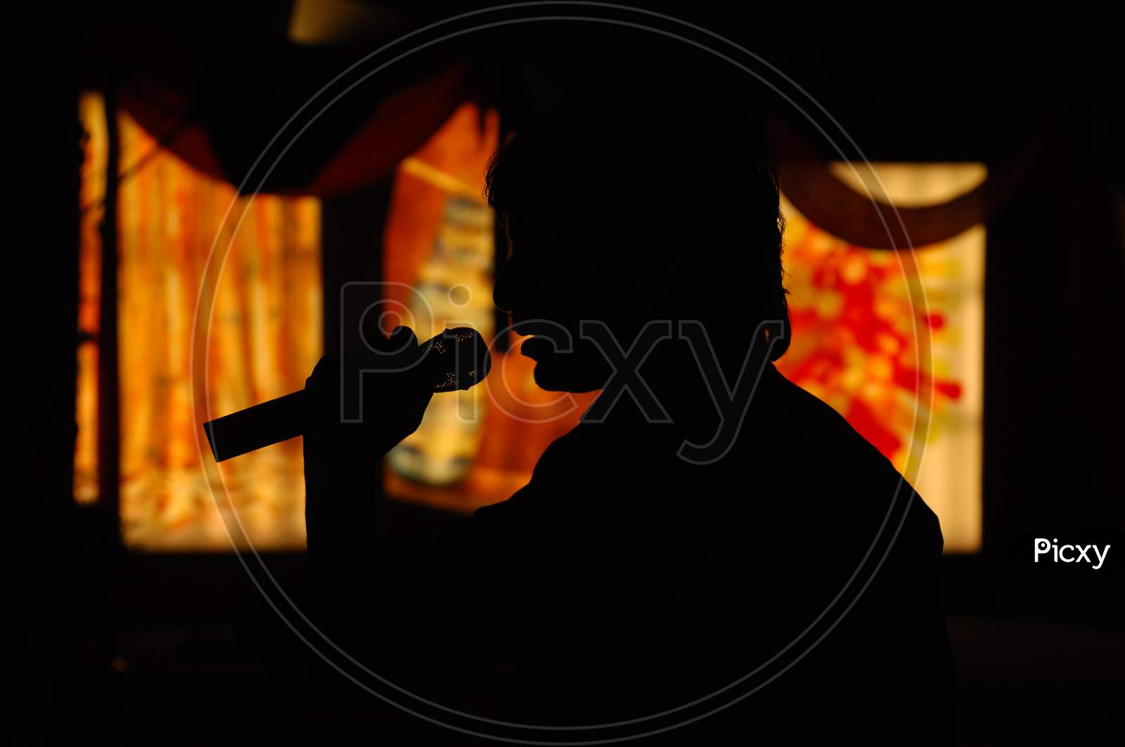 Silhouette Of a Man With a Mic In Hand