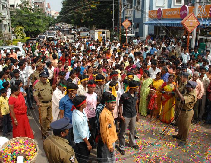 Crowd Of People Dancing and Celebrating in joy in Movie Working Stills