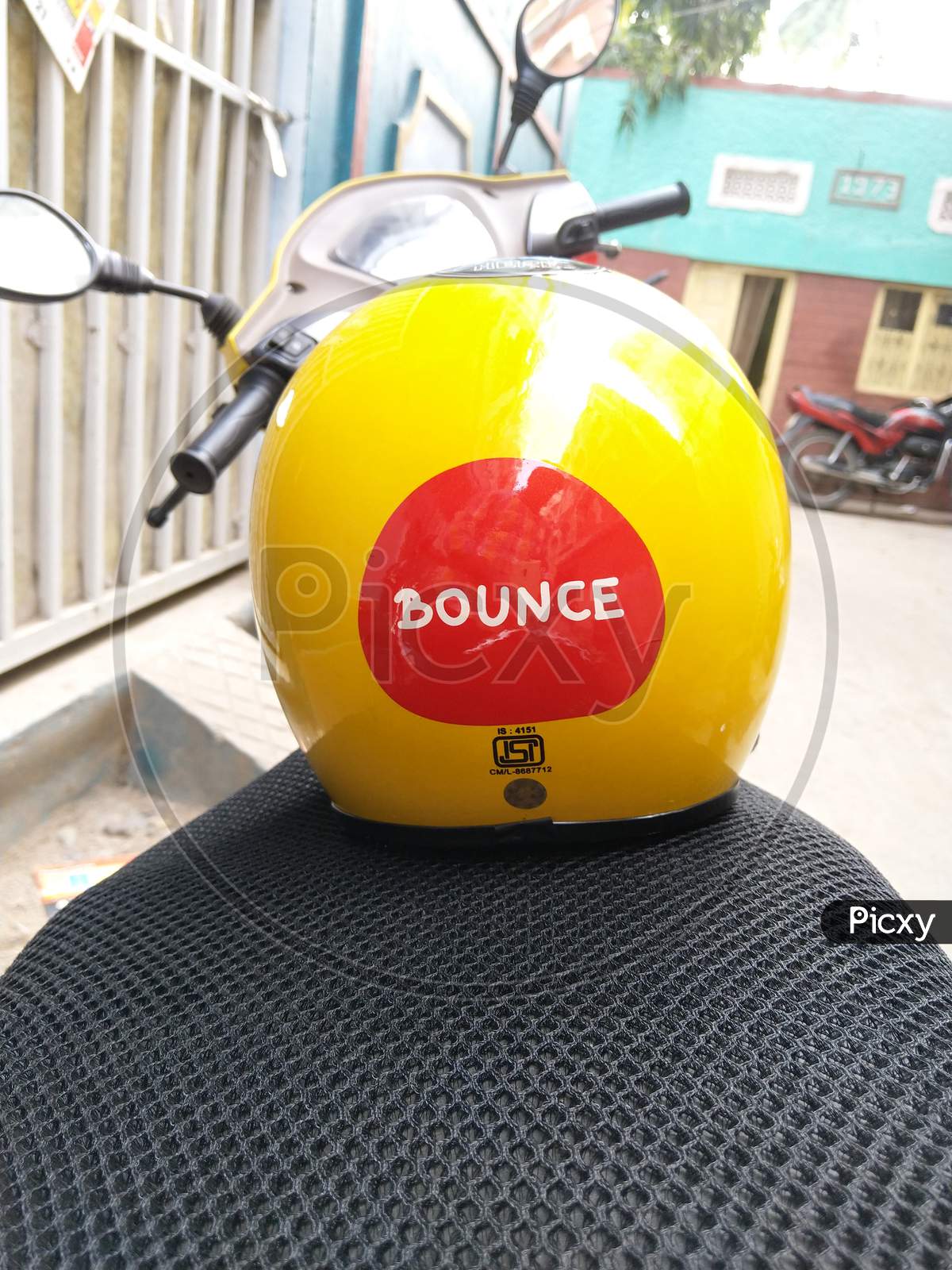 Helmet of Bounce Bike Rental