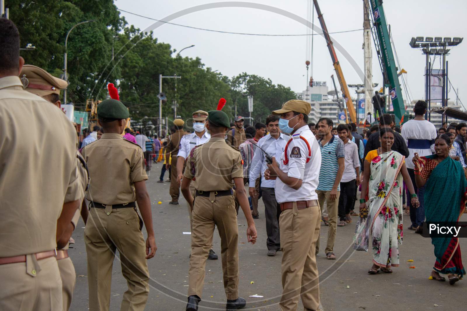 Hyderabad Police in Ganesh Vinayaka Idol Nimarjanam Immersion At Tank Bund Hyderabad, 12th September 2019