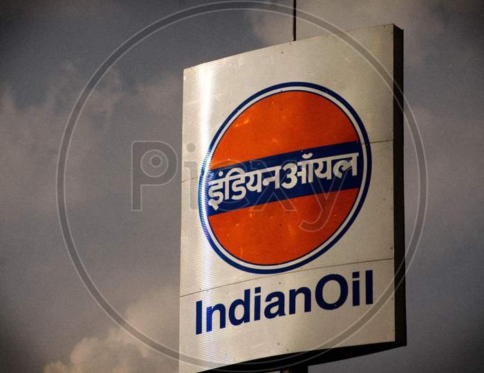 Indian Oil Name Board At a Fuel Station