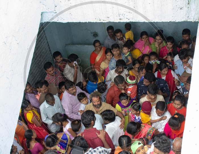 Devotees on Ganesh Vinayaka Idol Nimarjanam Immersion At Tank Bund Hyderabad, 12th September 2019