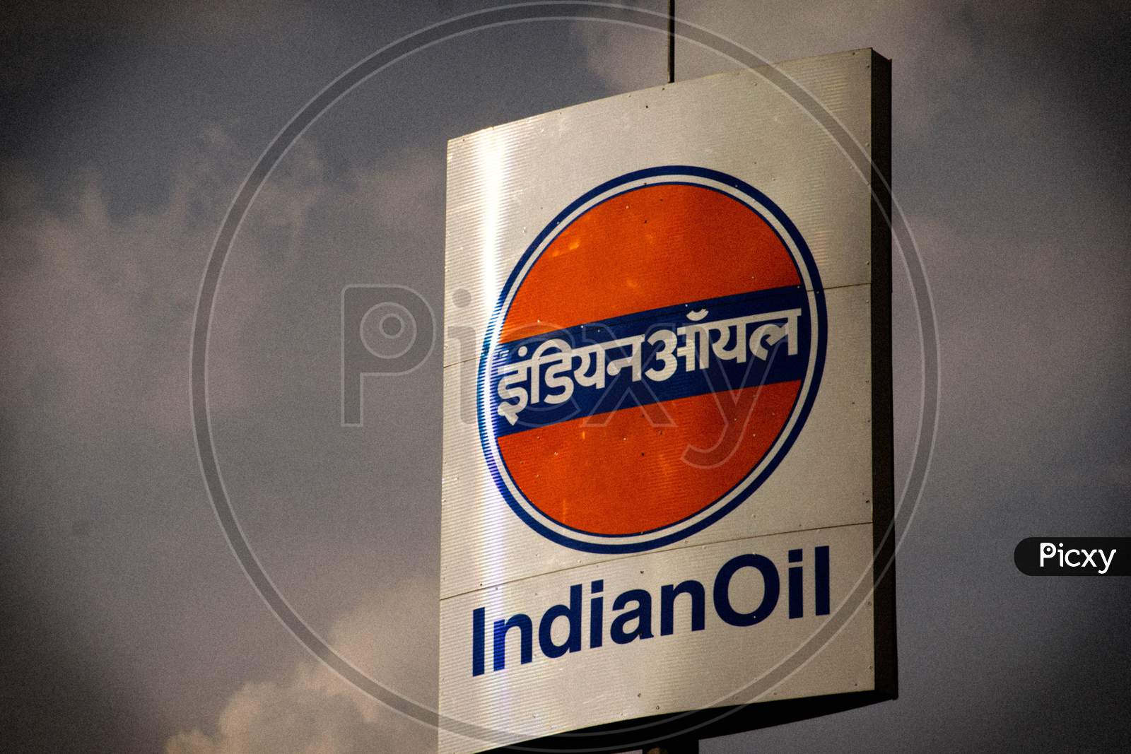 Indian Oil  Name Board At a Fuel Station
