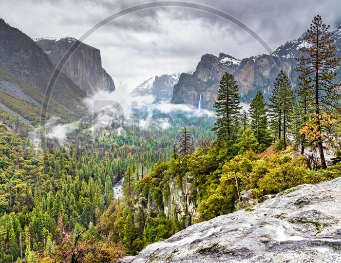 Iconic View Of Yosemite Valley In California