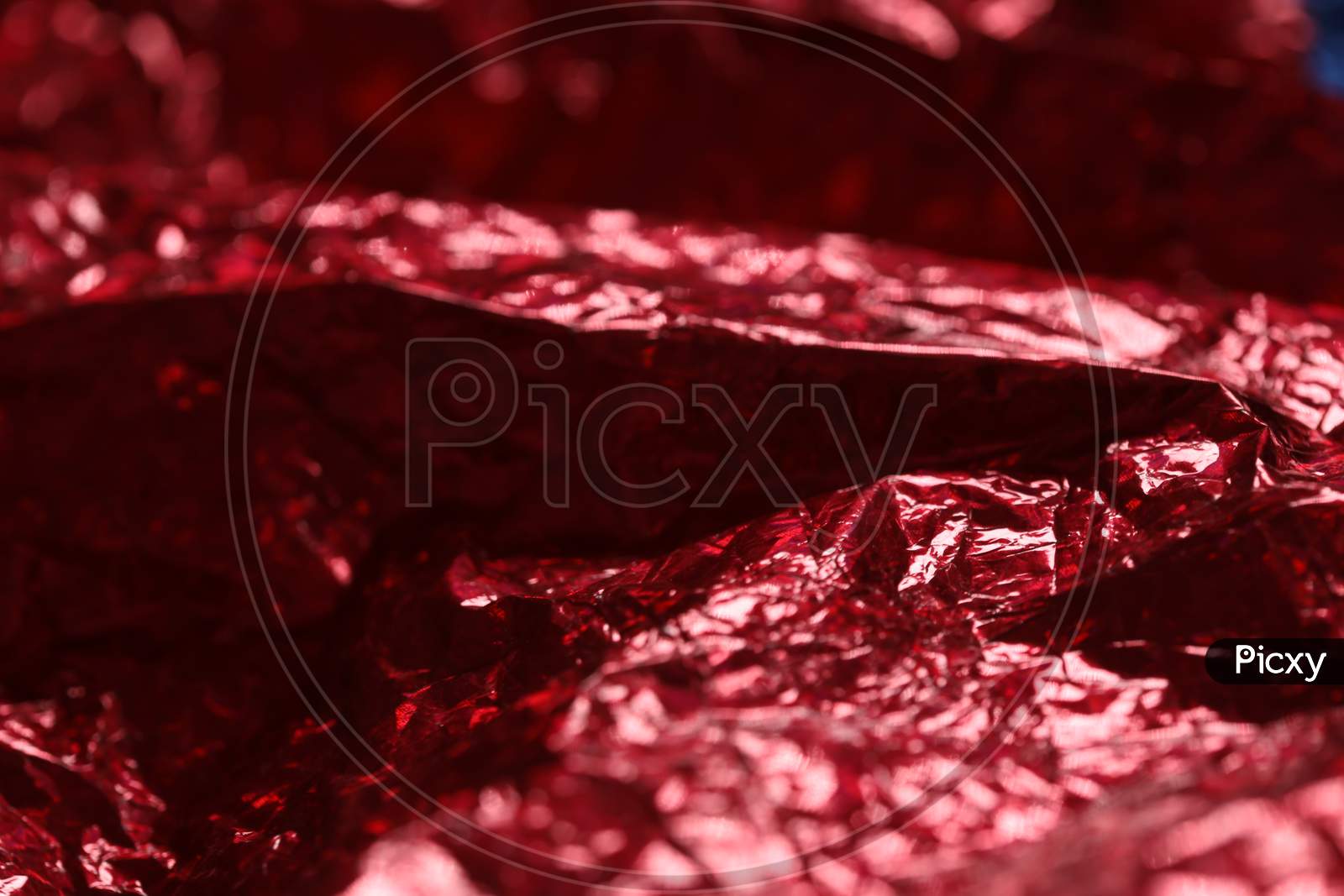 Red Foil Paper Closeup
