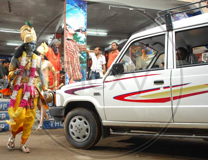 Actors In Hindu God Getups in Movie Working Stills