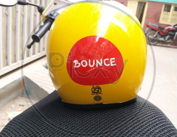 Helmet of Bounce Bike Rental