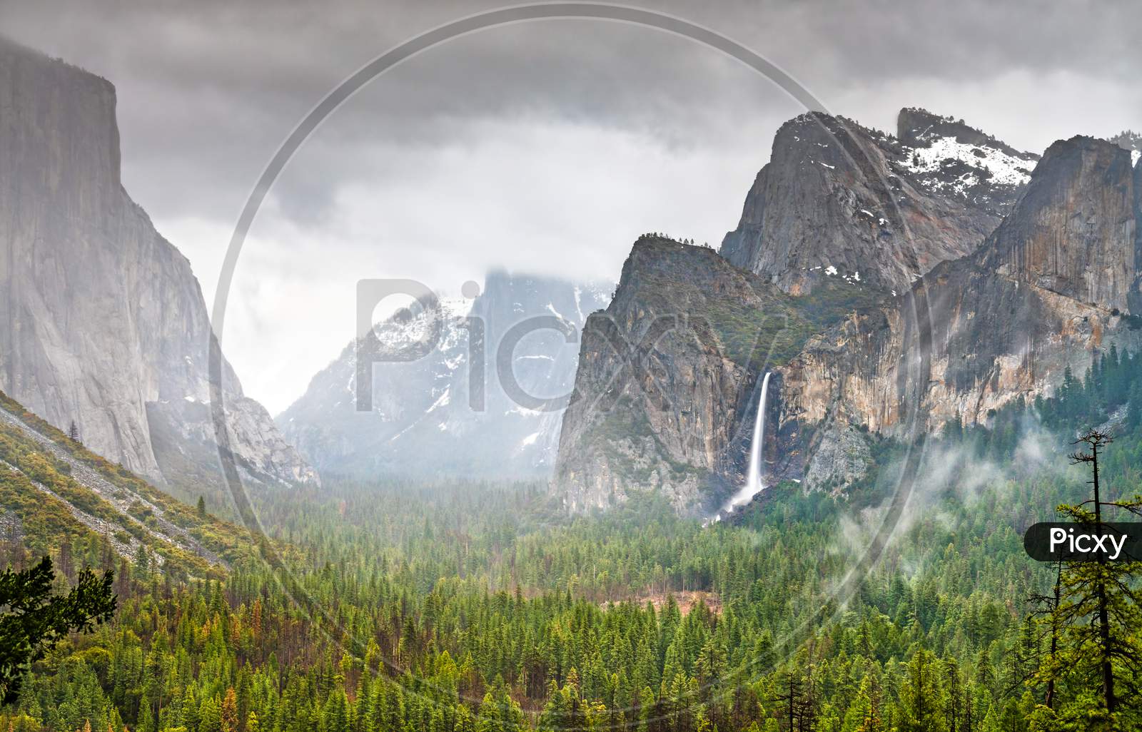 Iconic View Of Yosemite Valley In California