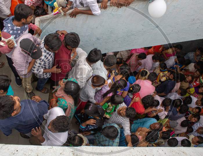 Devotees on Ganesh Vinayaka Idol Nimarjanam Immersion At Tank Bund Hyderabad, 12th September 2019