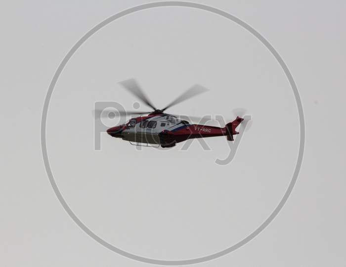 Helicopter Surveillance by Hyderabad Police During Ganesh or Ganesha Vinayaka Idol Nimarjanam Immersion At Tank Bund Hyderabad, 12th September 2019