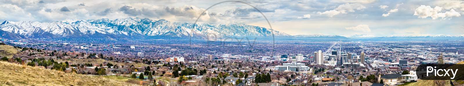 Panorama Of Salt Lake City In Utah