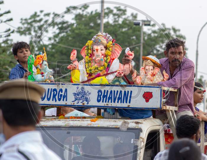 Ganesh Vinayaka Idol Nimarjanam Immersion At Tank Bund Hyderabad, 12th September 2019