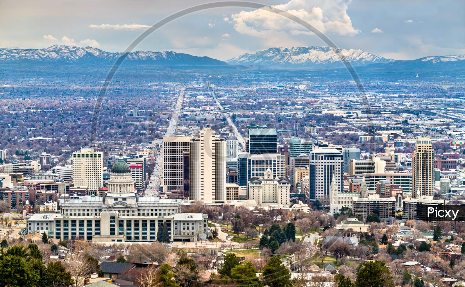 Panorama Of Salt Lake City In Utah