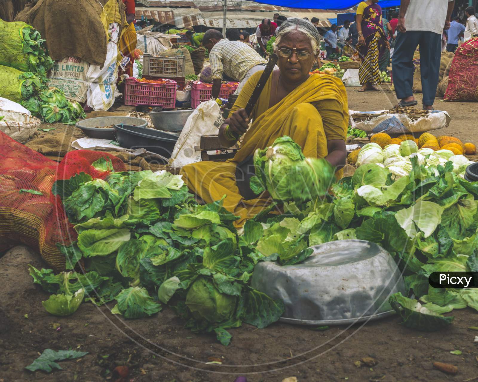 Vegetable Vendors At a Market