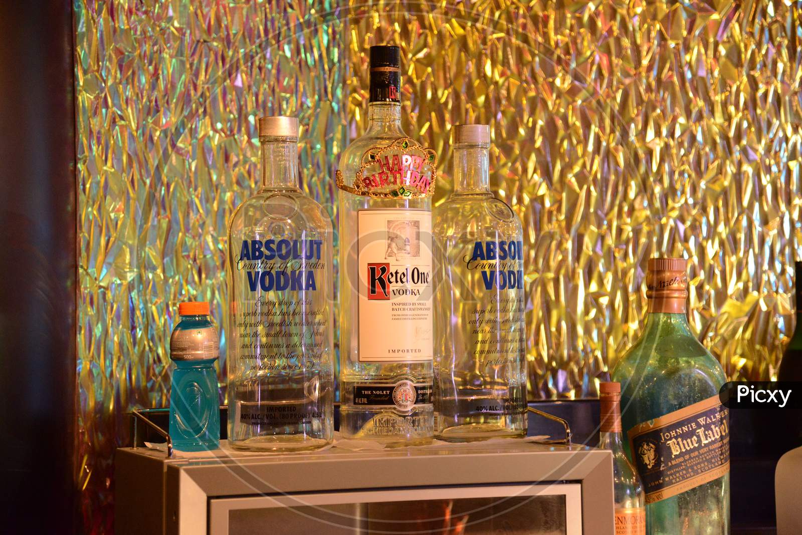 Vodka Bottles In an Pub