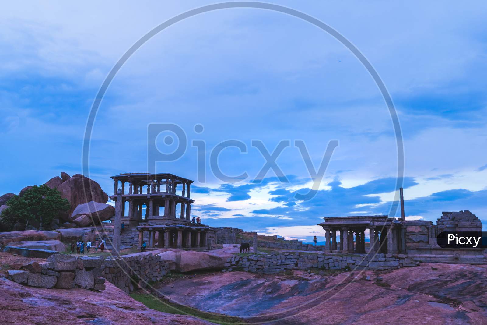 Old Ruins of Ancient Hindu Temples in Hampi