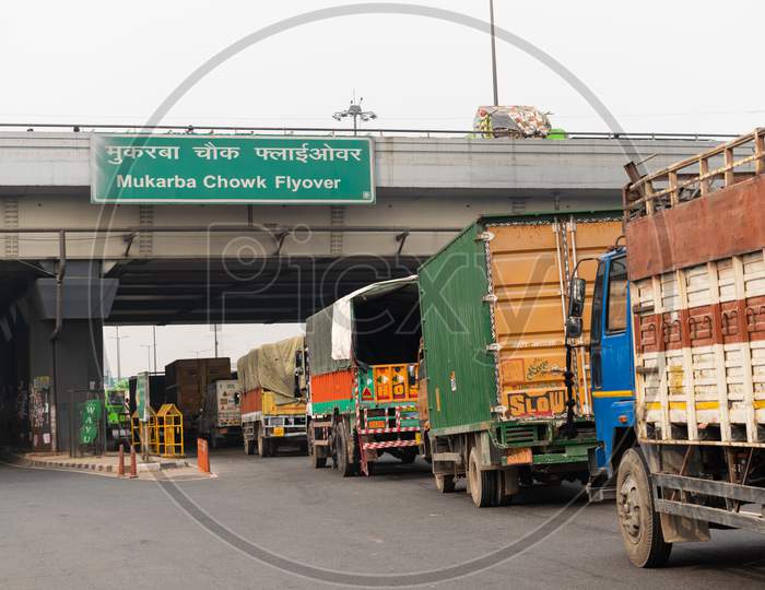 Trucks under Mukarba Chowk Flyover