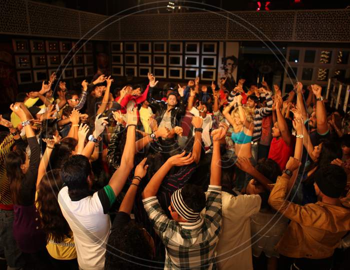 Crowd Dancing And Enjoying In A Club or Pub