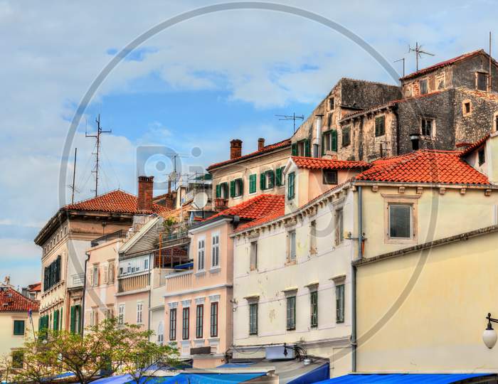 Traditional Houses In The Old Town Of Sibenik In Croatia