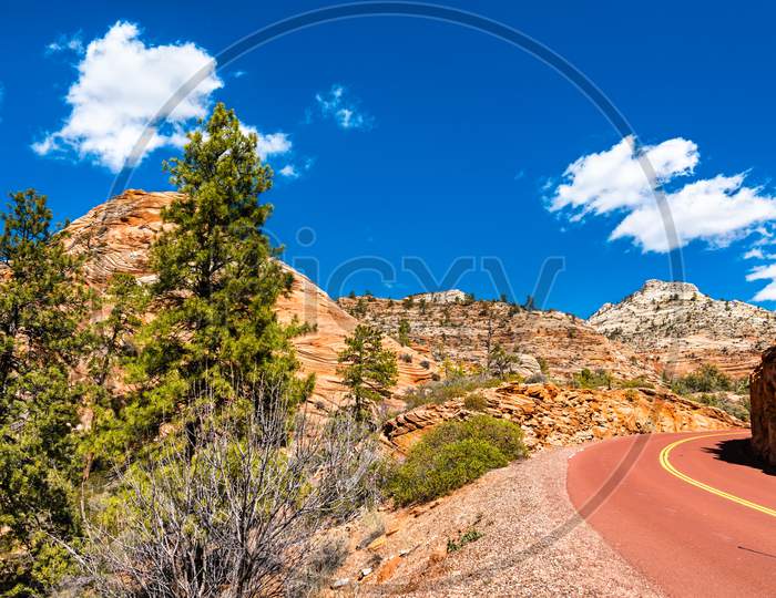 Zion-Mount Carmel Highway At Zion National Park