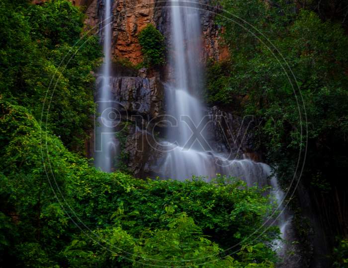 seasonal waterfalls in divyaramam eco park
