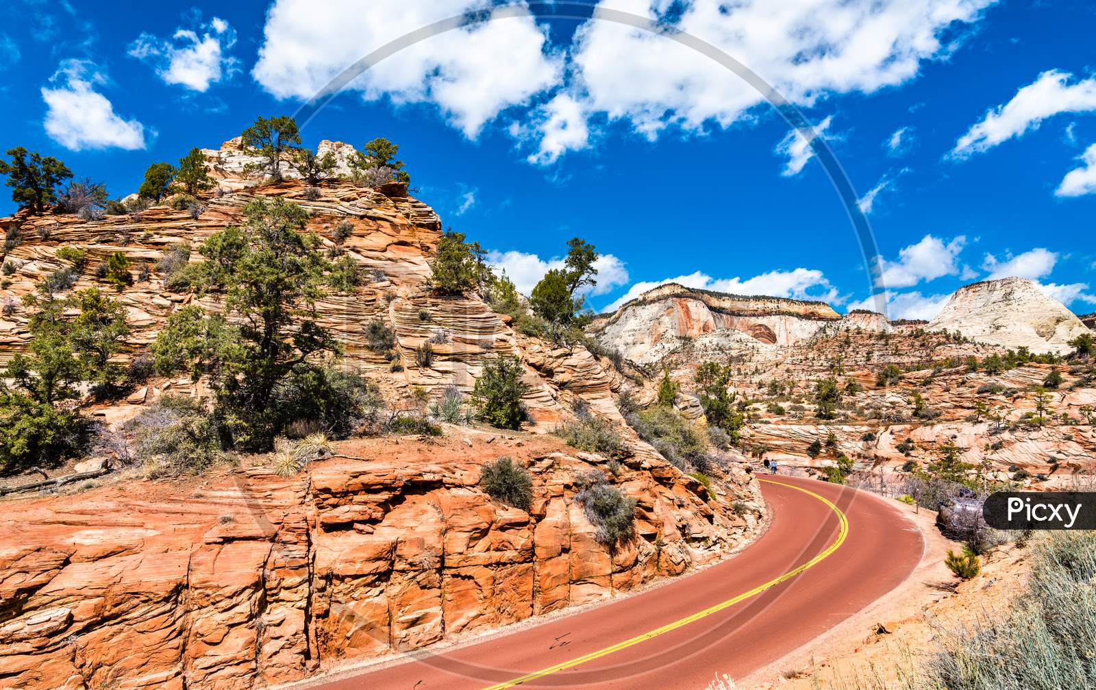 Zion-Mount Carmel Highway At Zion National Park