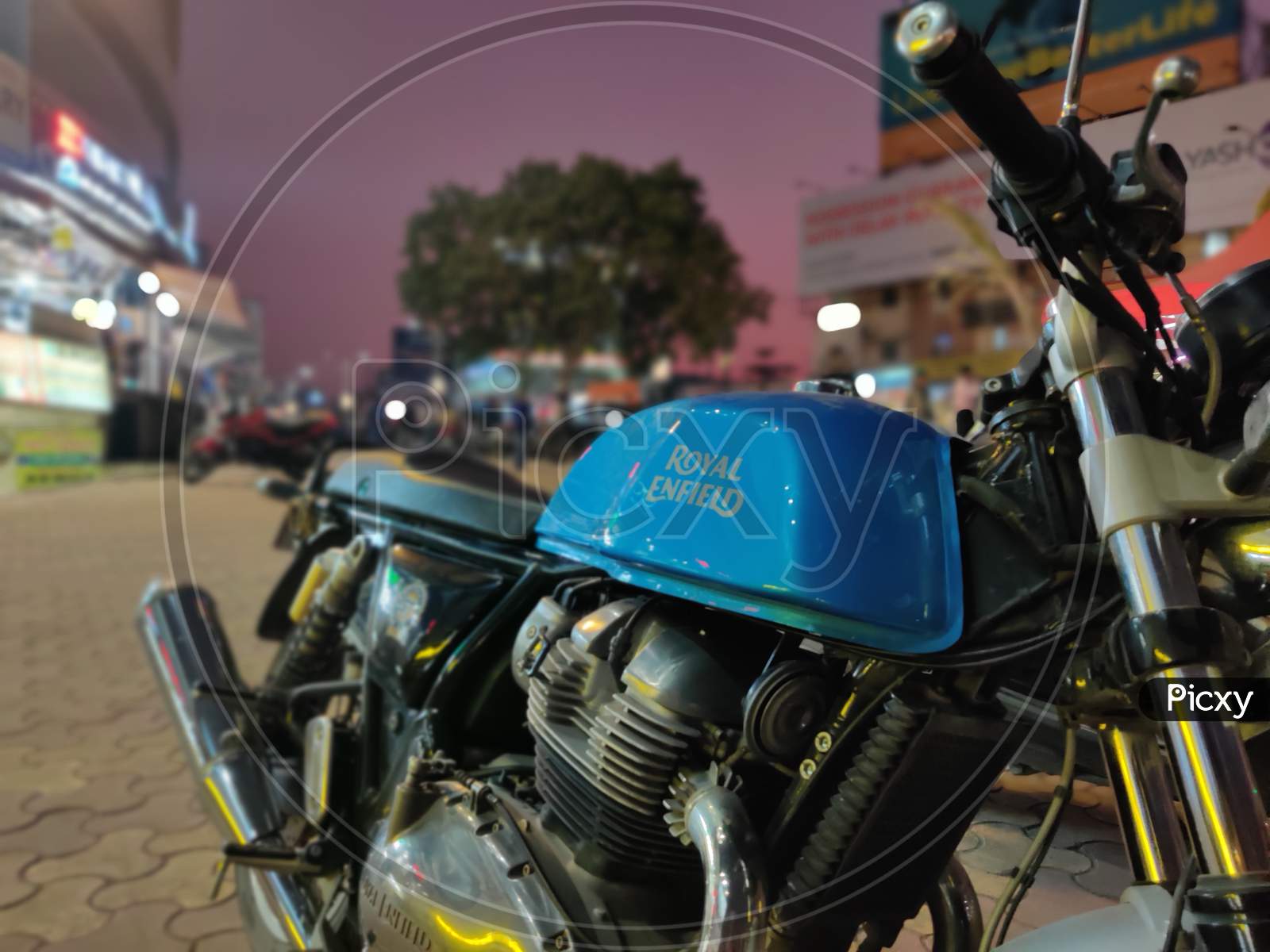 Sunset with a Royal Enfield!