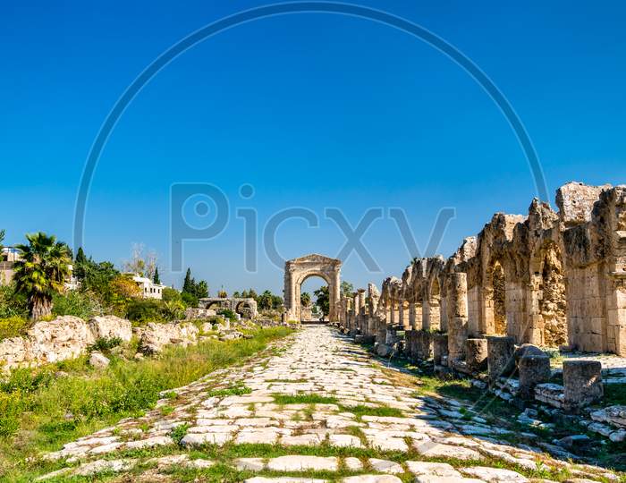 Roman Aqueduct In Tyre, Lebanon