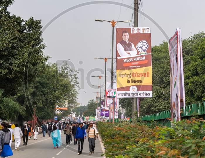 Rahul Gandhi Poster for 'Bharat Bachao' rally by Congress in Delhi to highlight Modi govt failures