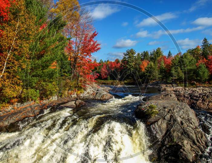 Chutes Provincial Park If Off Trans Canada Highway Near Massey In On. A Small Park With A Gushing River - This Place Provides Some Spectacular Scenery In The Fall