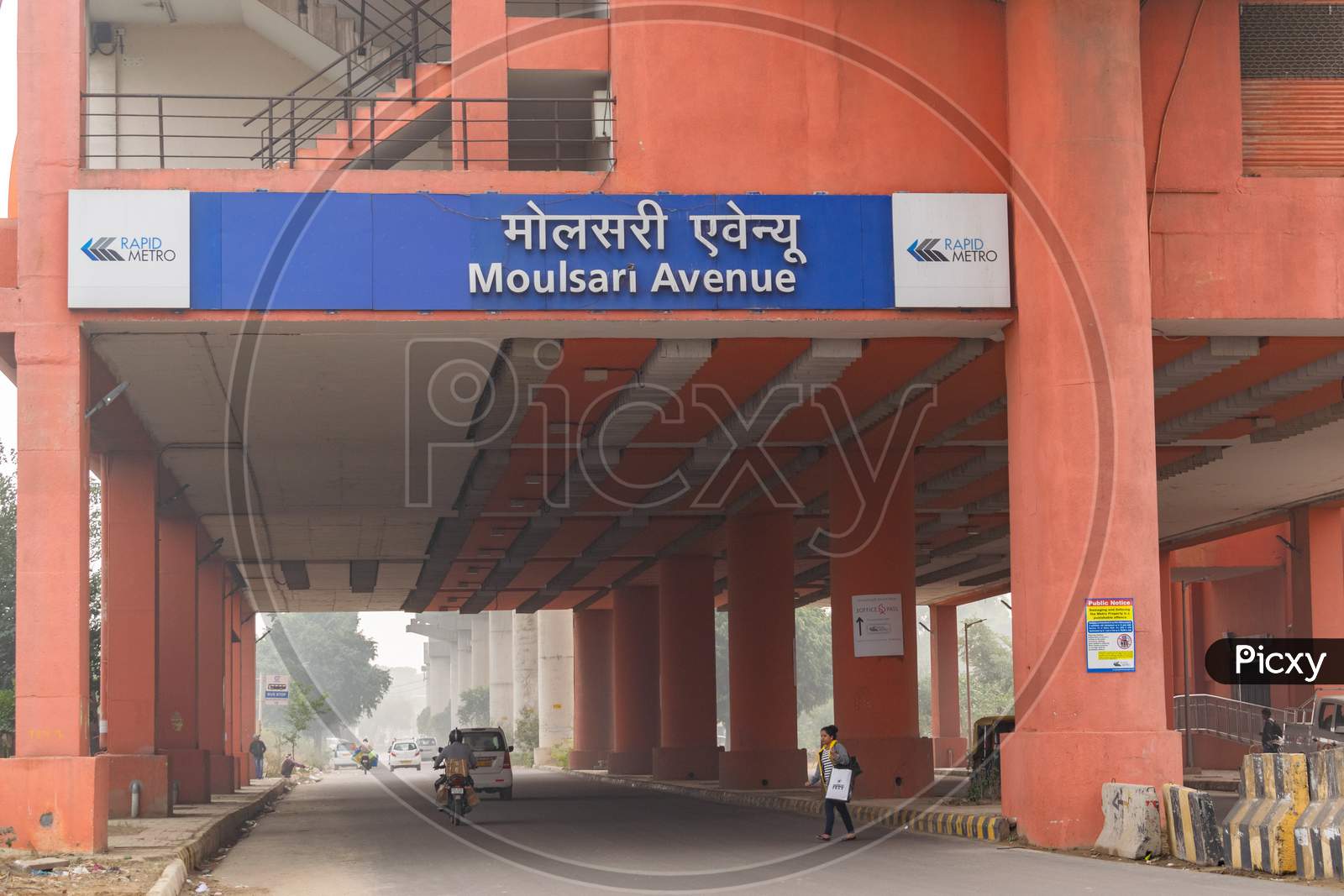 Moulsari Avenue metro station at rapid metro Gurgaon near DLF cyber city