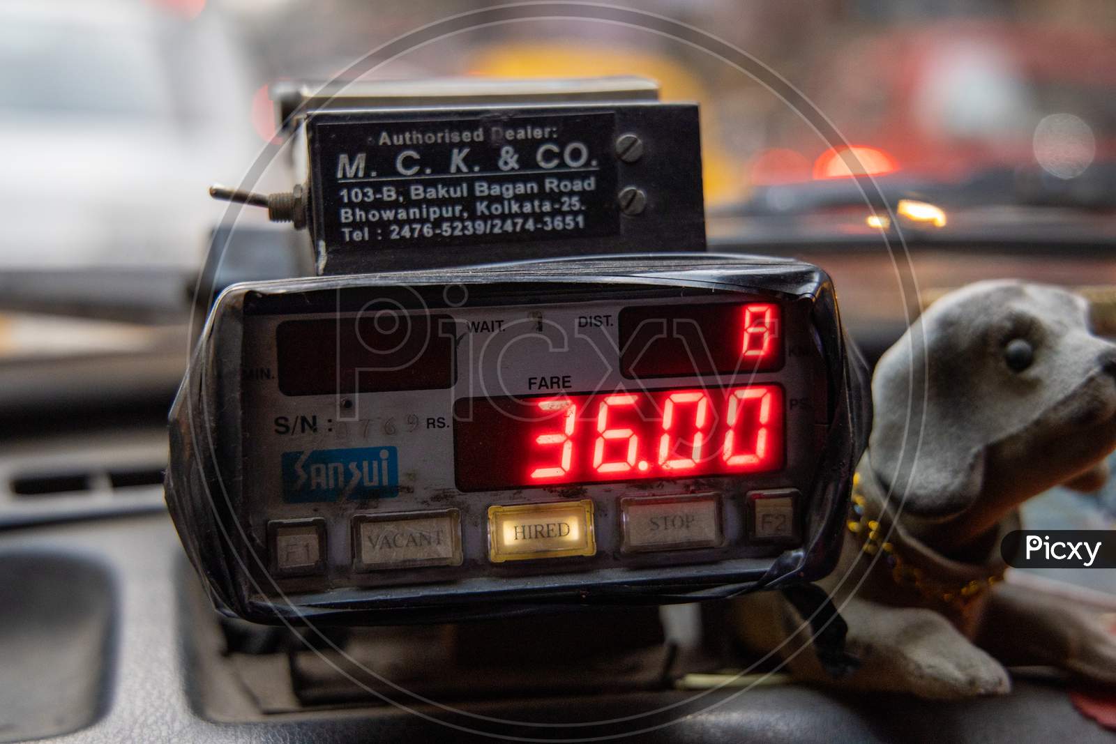 Taxi Fare Meter With Reading in Kolkata Taxi