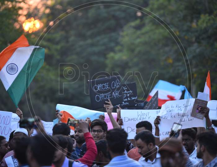 Students from HCU,EFLU and Osmania Universities protest against Citizenship Amendment Act 2019 on Dec 17 2019