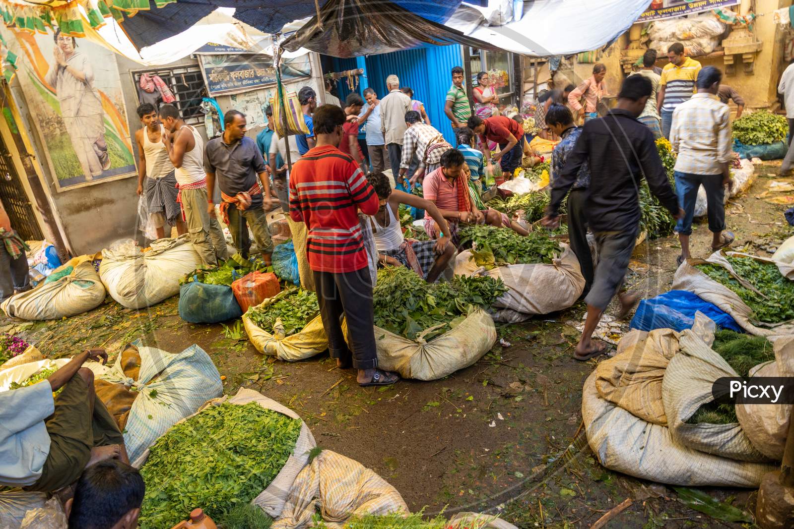 Vegetable Vendors in an Market in kolkata