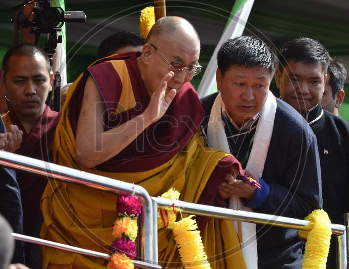 His Holiness Dalai Lama Addressing People In an Public Meeting