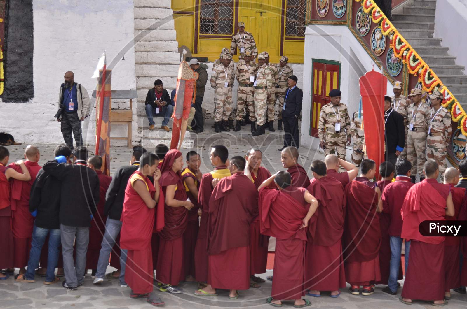 Buddhist Monk In Arunachal Pradesh Gathered At Meeting By Hi Holiness Dalai Lama