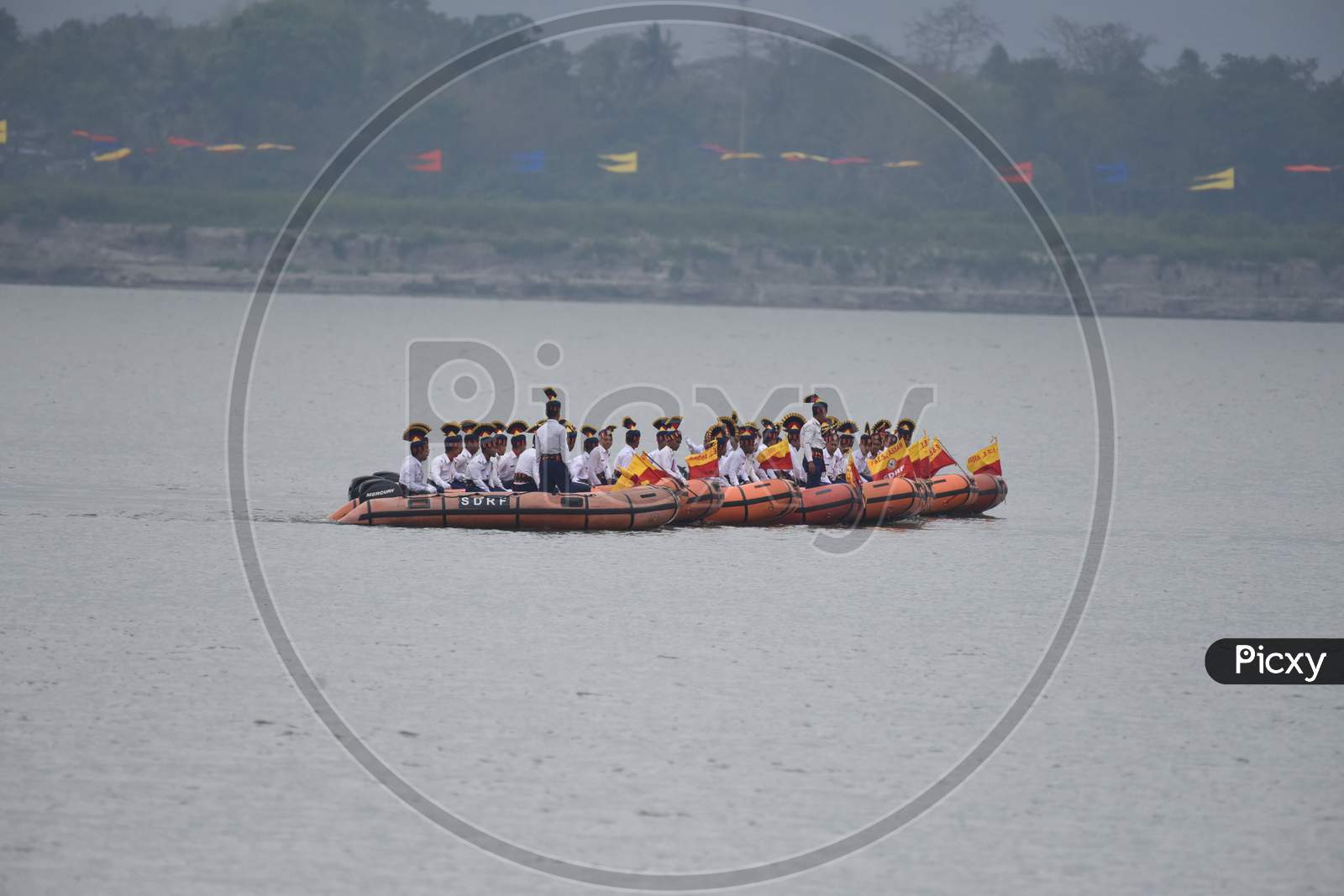 Boat Race During Namami Bramaputra Festival Celebrations in Guwahati, Assam  March 31 2017